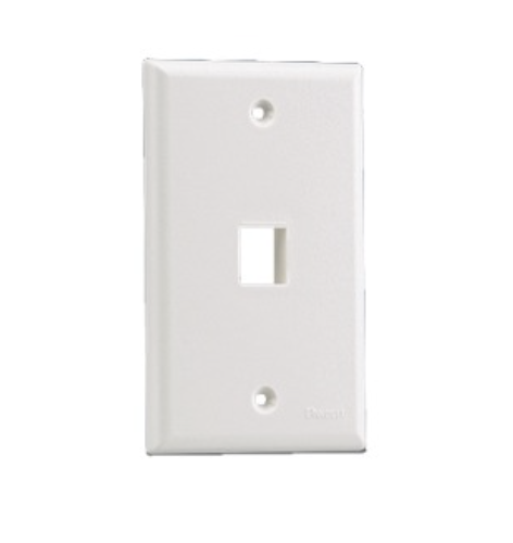 PLACA D/PARED VERTICAL 1 PTO BLANCO