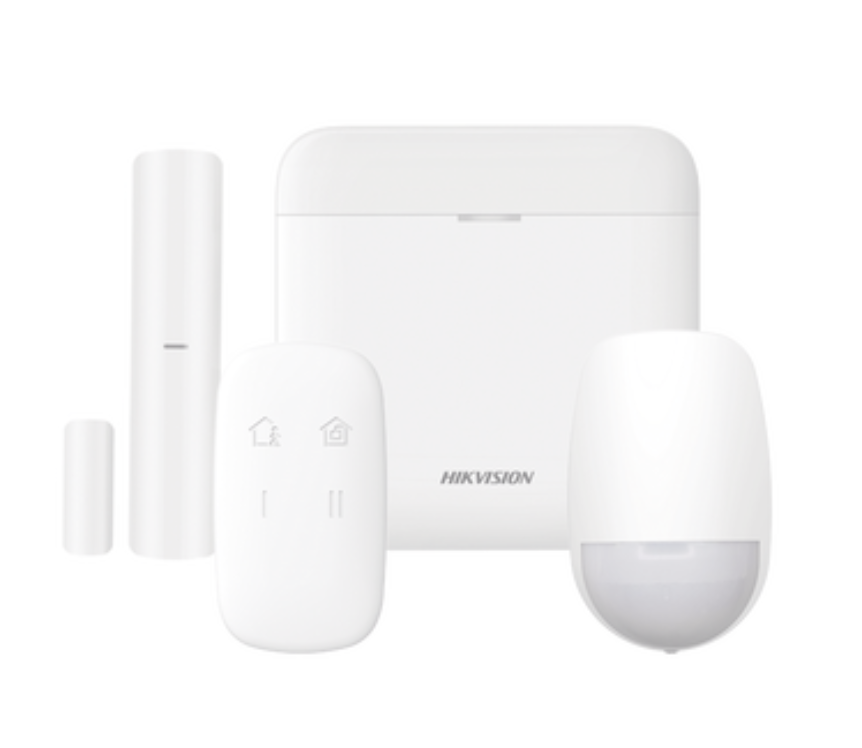 (AX PRO) KIT de Alarma AX PRO / Incluye: 1 Hub con bateria de respaldo / 1 Sensor PIR / 1 Contacto Magnético / 1 Control Remoto / WiFi / Compatible con Hik-Connect P2P