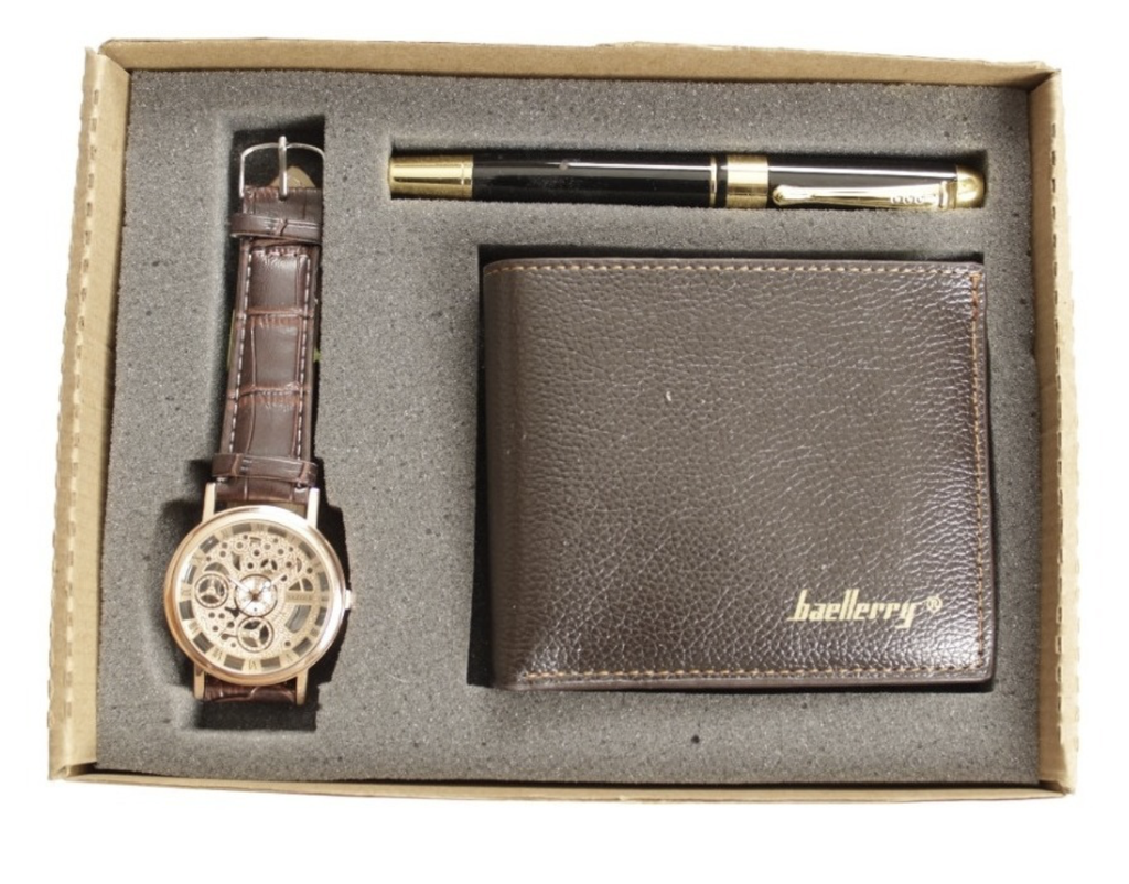 KIT Ejecutivo Para Hombre, Reloj, Cartera Y Pluma