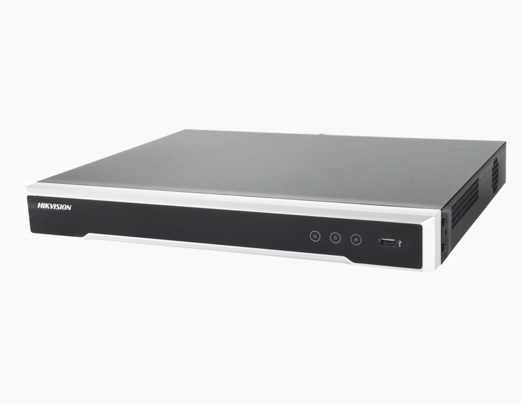 NVR 8 Max (4K)/16 canales IP/16 Puertos PoE+/2 Bahías de DD/Switch PoE 300 mts/HDMI en 4K