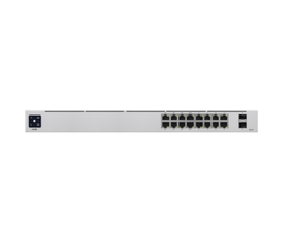 [USW-16-POE] UniFi Switch Gen2, Capa 2 de 16 ptos (8 ptos PoE 802.3af/at + 8 ptos Gigabit) + 2 ptos 1G SFP, 42W, pantalla informativa