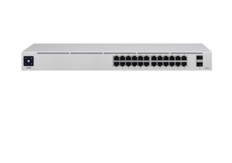 [USW-24-POE] UniFi Switch  Gen2, Capa 2 de 24 puertos (16 puertos PoE 802.3af/at + 8 puertos Gigabit) + 2 puertos 1G SFP, 95W, pantalla informativa